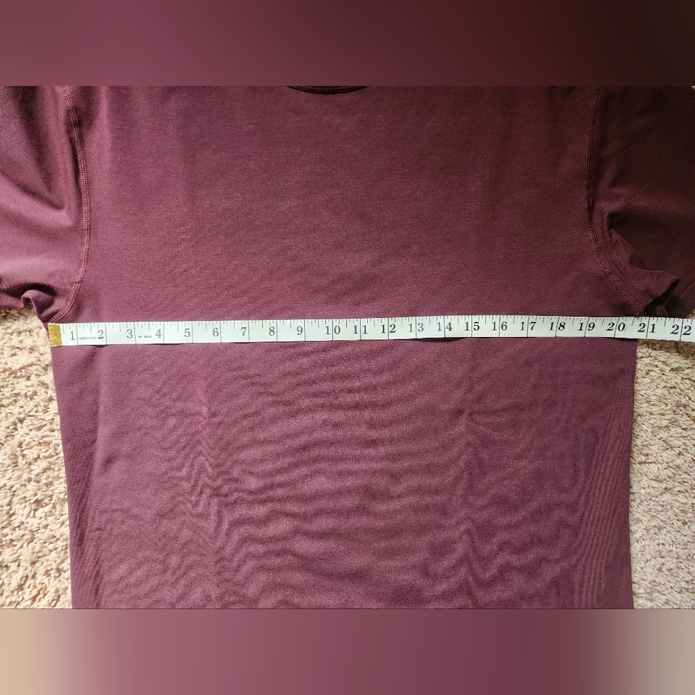 BYLT Premium Basics Drop Cut Lux Short Sleeve Shirt Maroon Mens Size Large - Picture 7 of 8